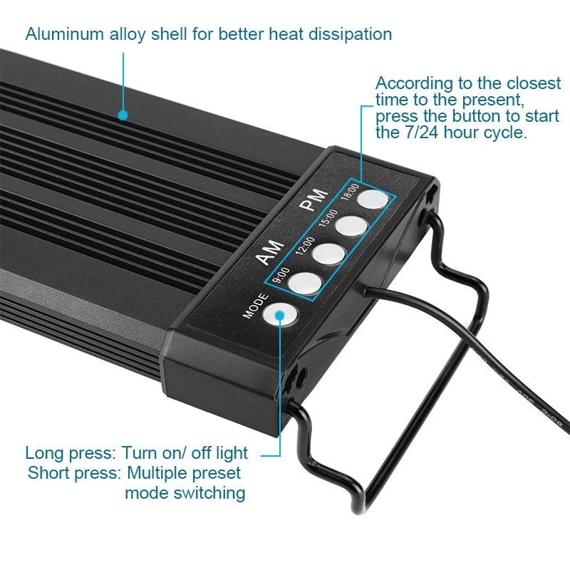 Aquarium LED Lighting 24/7 Hou - Planted Aquarium Hours recension och pris
