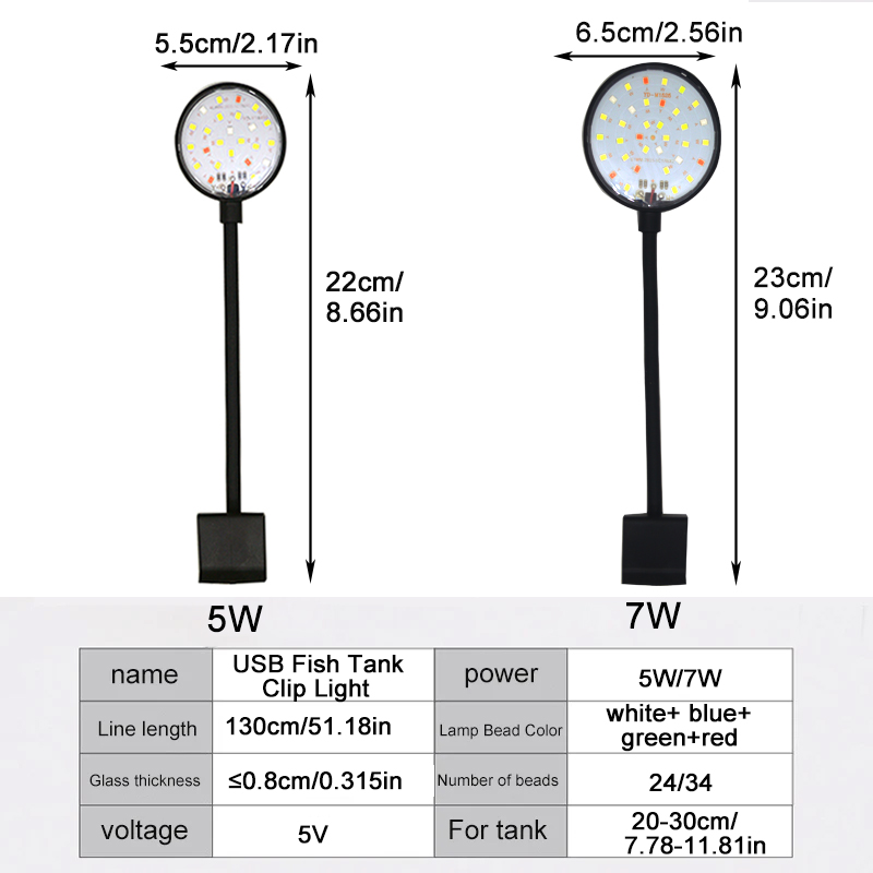USB Aquarium LED Lamp Fish Tan - Planted Aquarium Pendant Light recension och pris
