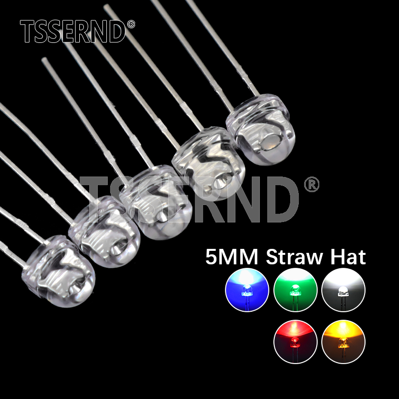 50pcs 5mm Straw Hat LED Super  - Ludwigia Super Red recension och pris