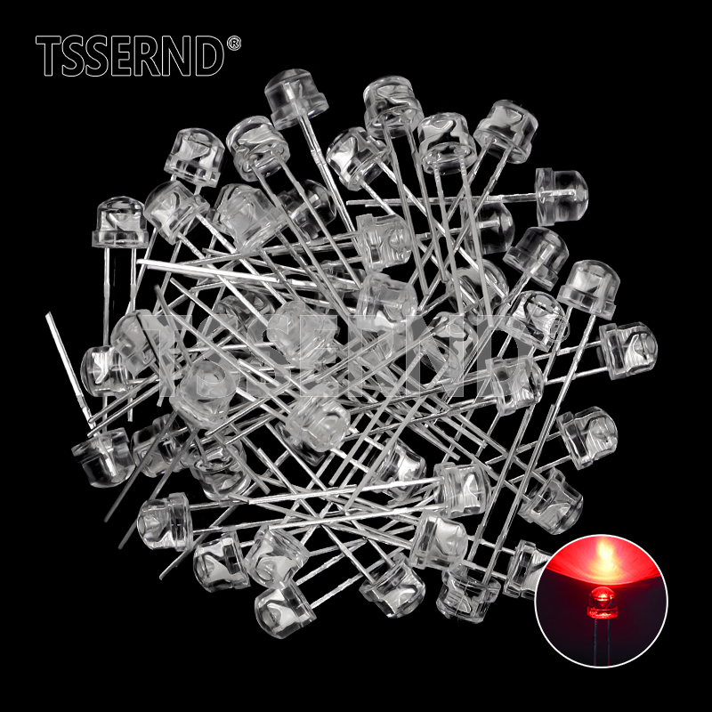 50pcs 5mm Straw Hat LED Super  - Ludwigia Super Red recension och pris