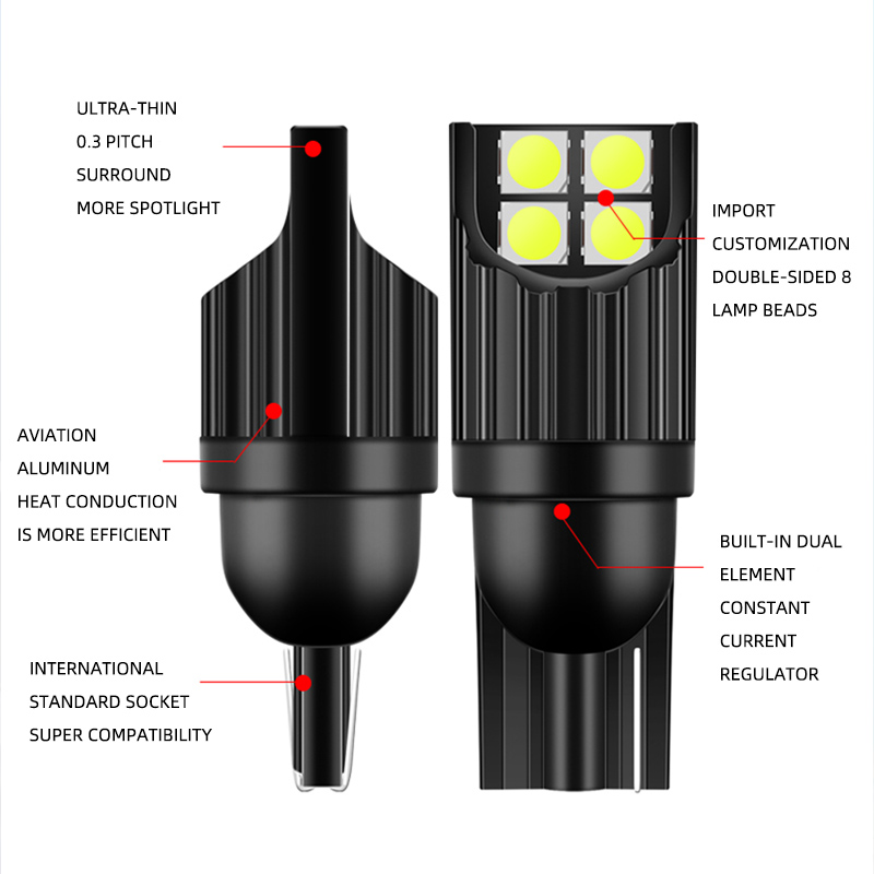 2pcs T10 LED W5W LED Bulbs 194 - Ludwigia Super Red recension och pris