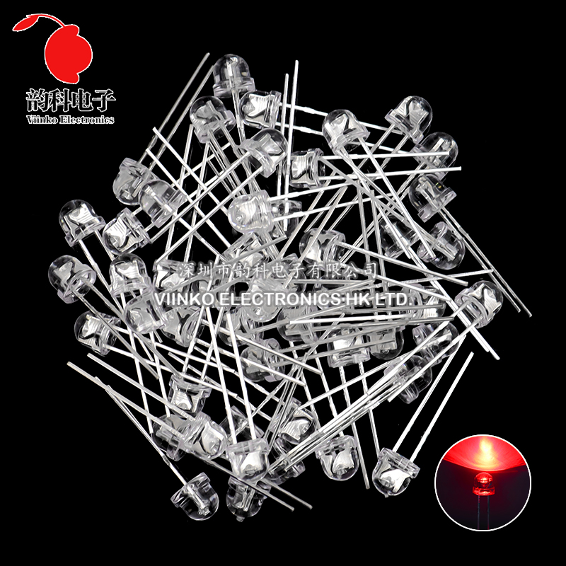 50pcs 5mm Straw Hat LED Super  - Ludwigia Super Red recension och pris