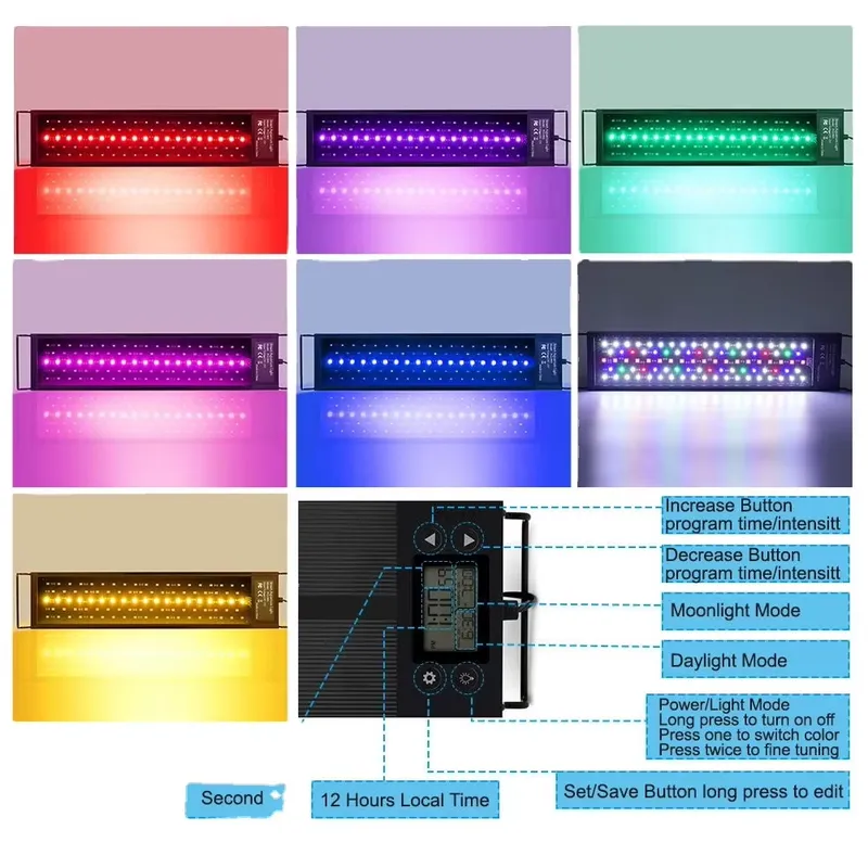 LED Aquarium Light 45cm 24W wi - Planted Aquarium Hours recension och pris