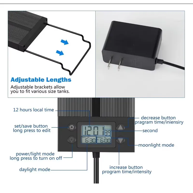 LED Aquarium Light 45cm 24W wi - Planted Aquarium Hours recension och pris