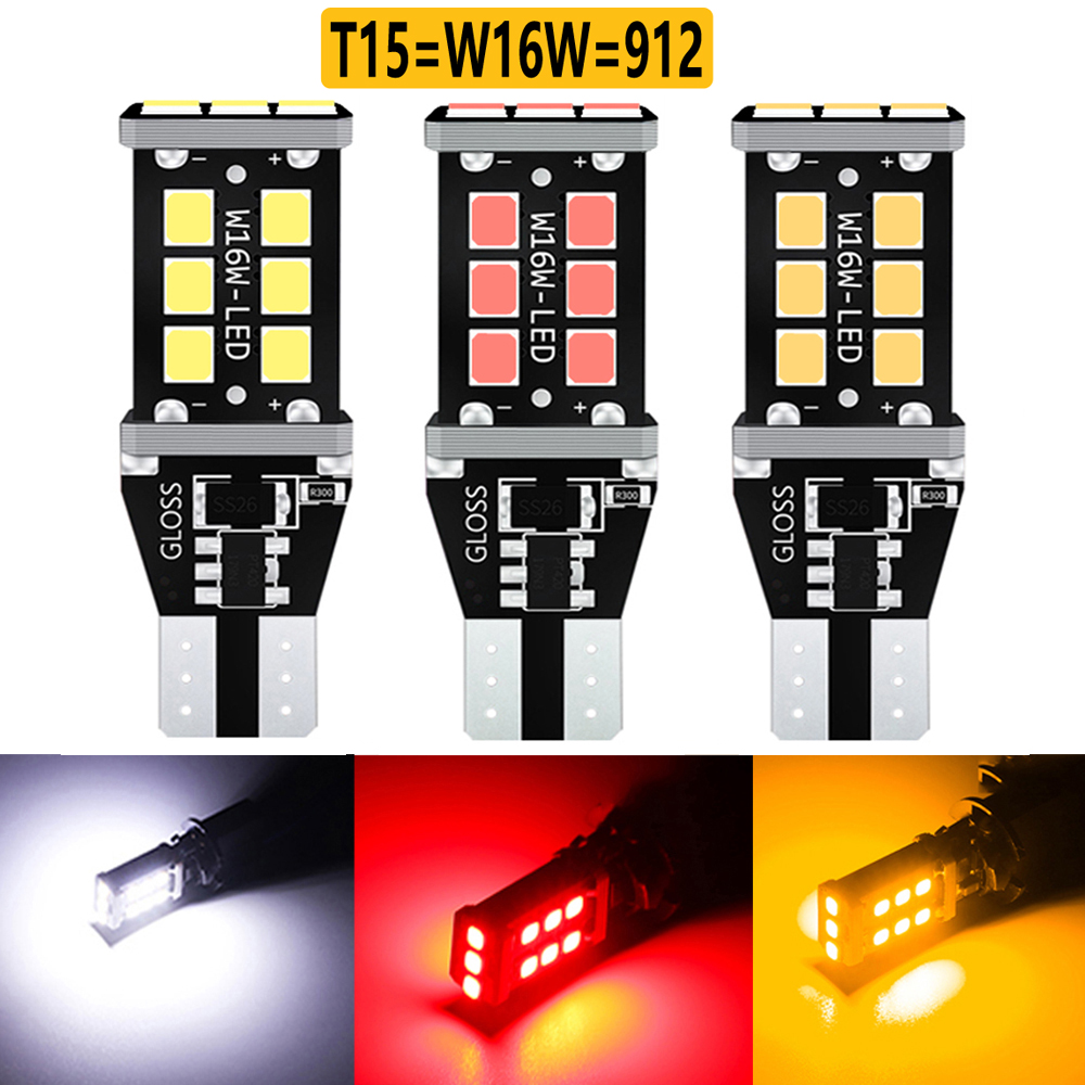 2PCS T15 T16 W16W 921 912 LED  - Ludwigia Super Red recension och pris
